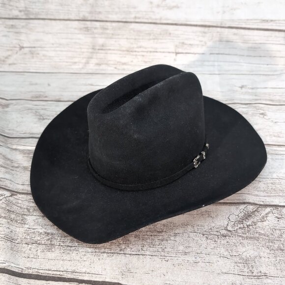 MHT Westerns Black 3X Beaver Blend Cowboy Hat – Men’s 7 3/8 - Picture 4 of 9
